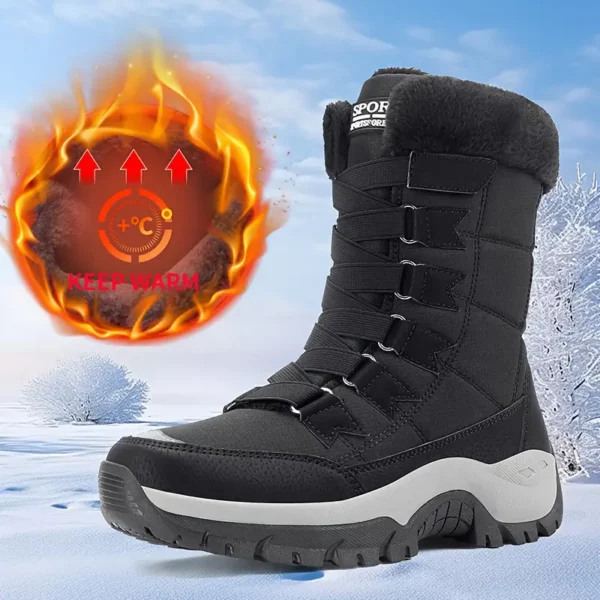 Bottes de neige imperméables femme – doublure chaude et semelle antidérapante