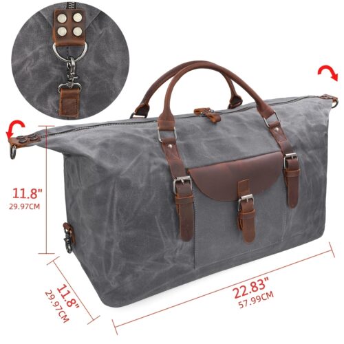 Sac week-end femme grand format – sac de voyage toile imperméable avec anses