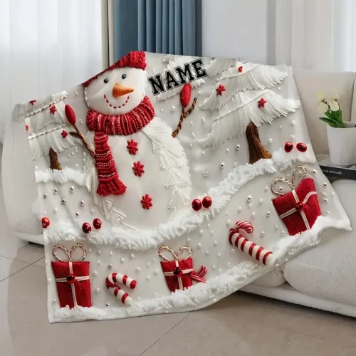 Plaid de Noël en flanelle polaire douce – couverture chaude lavable canapé lit