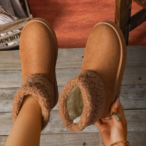 Bottes d’hiver femme fourrées antidérapantes – chaleur et confort neige glace