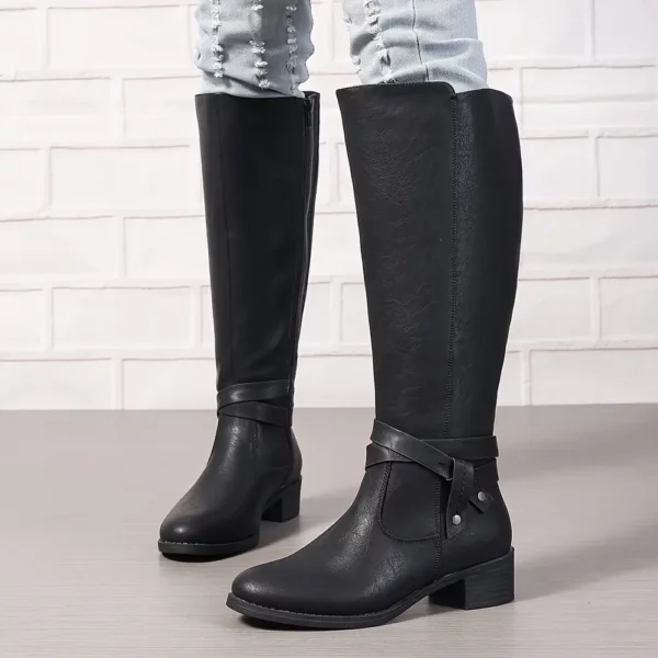 Bottes cavalières femme en cuir – style mi-mollet élégant et tendance