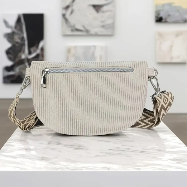 Sac banane femme en velours côtelé – style minimaliste et chic