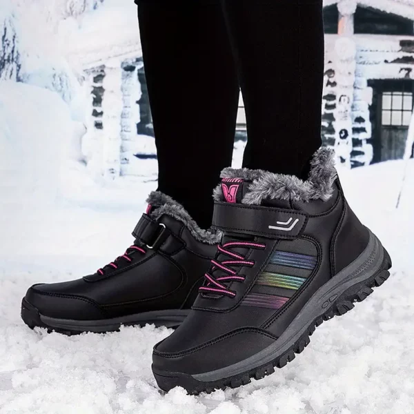 Bottes de neige femme fourrées imperméables – chaussures d’hiver chaudes antidérapantes