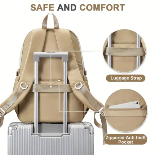 Sac à dos nylon léger femme – design élégant, multi-compartiments, usage quotidien