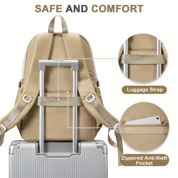 Sac à dos nylon léger femme – design élégant, multi-compartiments, usage quotidien