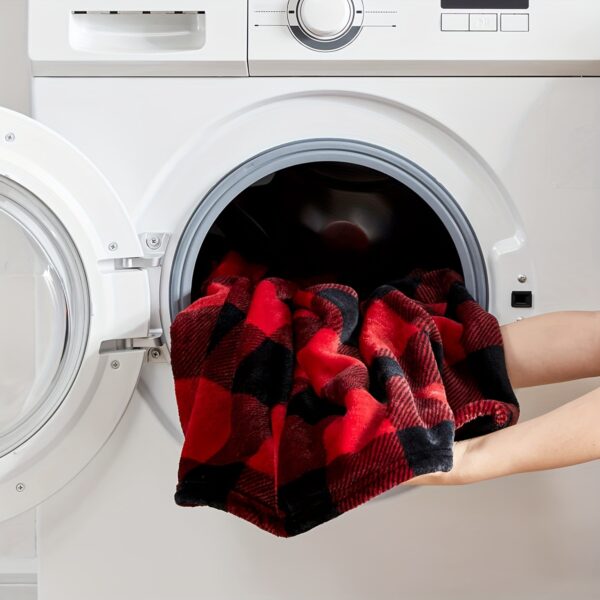 Plaid de Noël réversible en flanelle polaire – style vintage doux et chaud