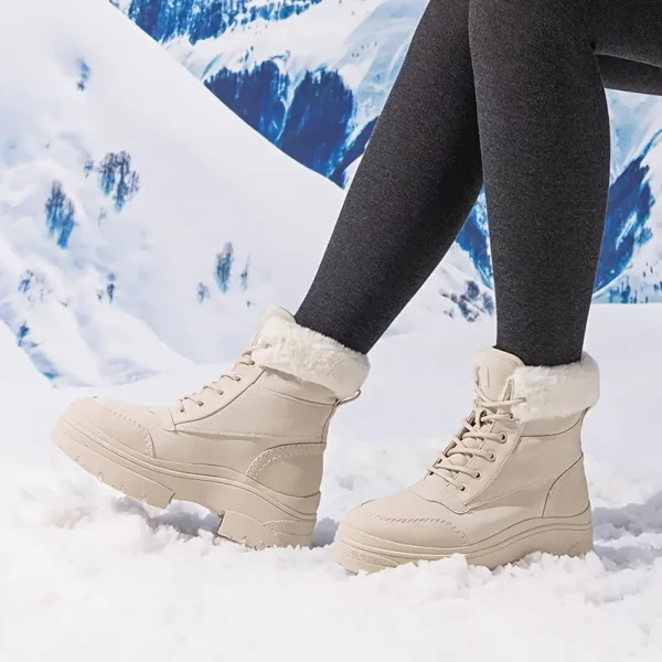 Bottes d’hiver femme avec doublure fourrée synthétique et semelle plateforme TPR