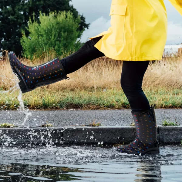 Bottes de pluie femme mi-mollet en caoutchouc avec imprimé mignon élégant