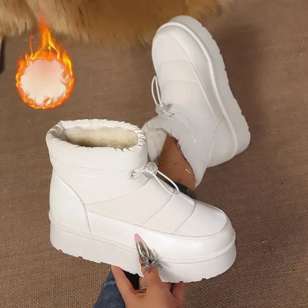 Bottes de ski femme chaudes à semelle antidérapante avec boucles ajustables