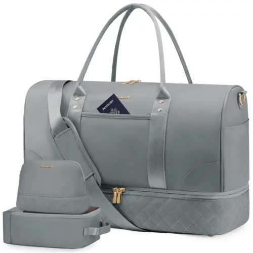 Sac week-end femme 3 pièces – ensemble de voyage élégant et multifonctionnel