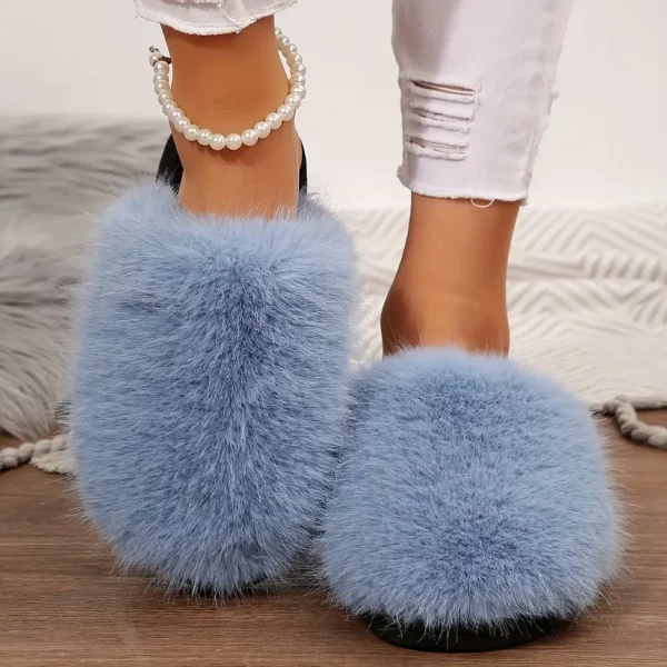 Chaussons femme en fausse fourrure épaisse – confort moelleux d'intérieur