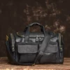 Sac week-end femme en cuir souple – grand sac de voyage avec poches zippées
