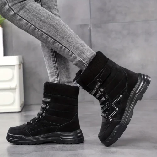 Bottes de ski femme chauffantes antidérapantes imperméables doublure chaude