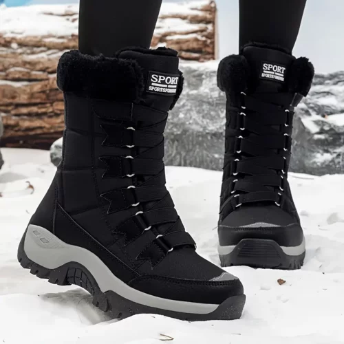 Bottes de neige imperméables femme – doublure chaude et semelle antidérapante