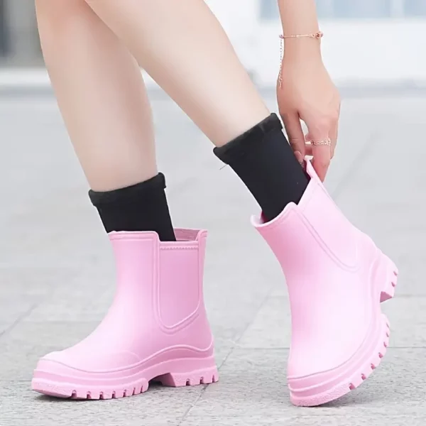 Bottines de pluie femme en caoutchouc imperméables – semelle antidérapante