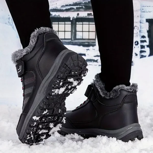 Bottes de neige femme fourrées imperméables – chaussures d’hiver chaudes antidérapantes