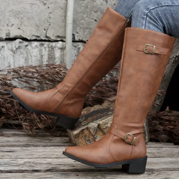 Bottes cavalières femme en cuir noir – style élégant et confort au quotidien