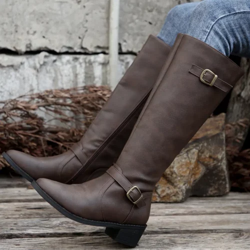 Bottes cavalières femme en cuir noir – style élégant et confort au quotidien