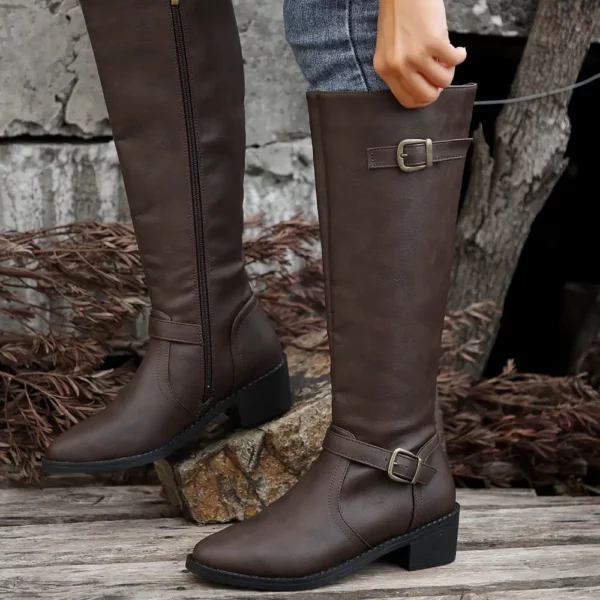Bottes cavalières femme en cuir noir – style élégant et confort au quotidien
