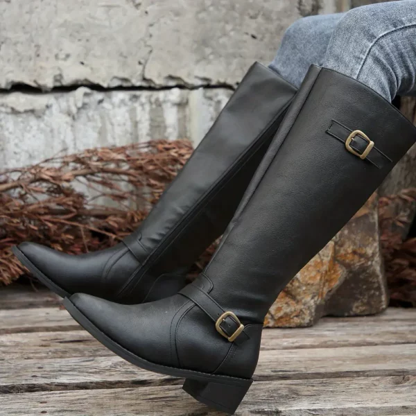Bottes cavalières femme en cuir noir – style élégant et confort au quotidien