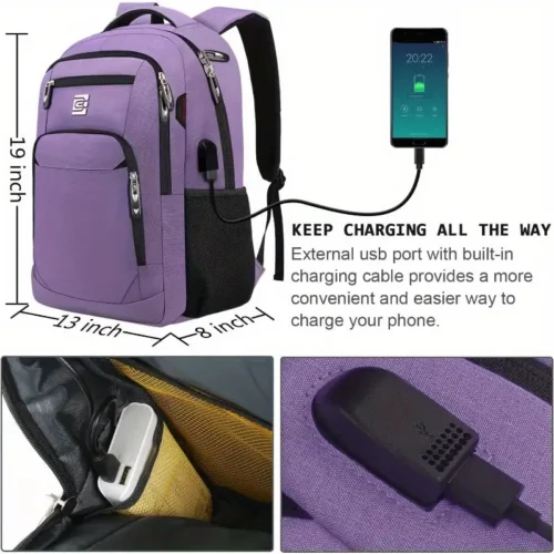Sac à dos femme antivol pour ordinateur portable – design fin et élégant