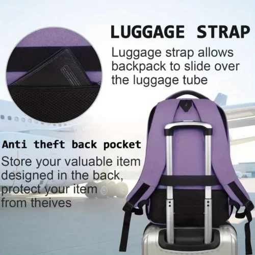 Sac à dos femme antivol pour ordinateur portable – design fin et élégant