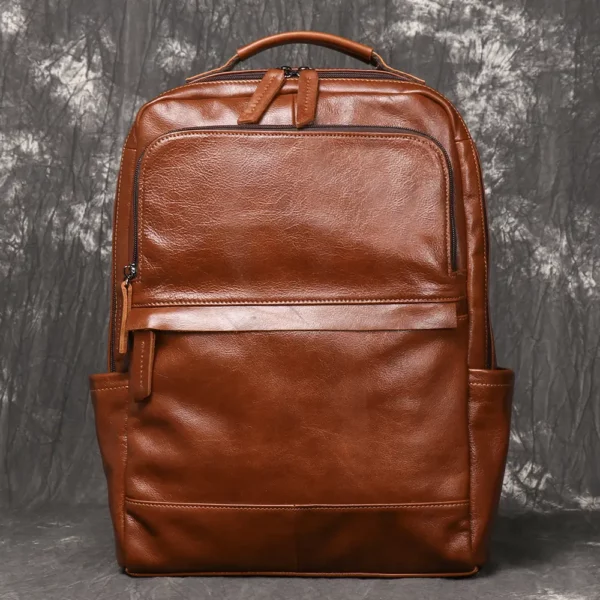 Sac à dos femme cuir véritable style vintage – compartiment ordinateur intégré