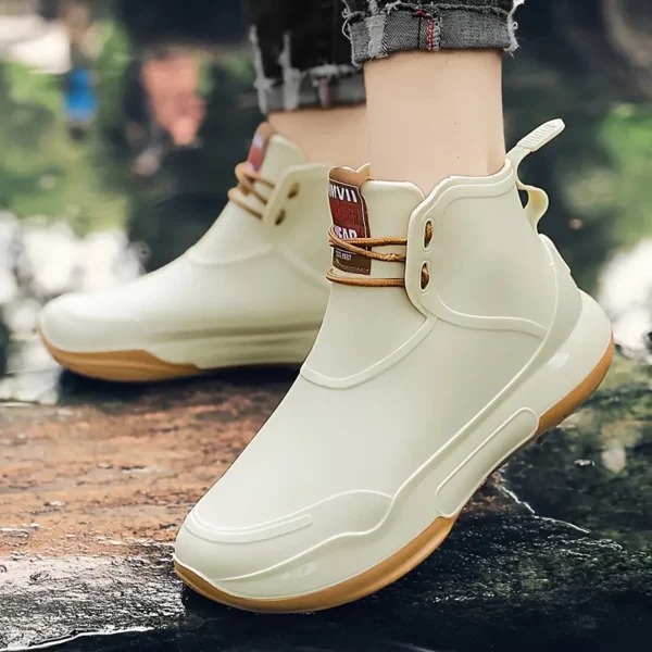 Bottines de pluie femme en PVC antidérapantes – Semelle épaisse et style chic