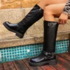 Bottes femme mi-mollet à semelle épaisse – confort pour mollets larges