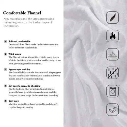 Plaid de Noël en flanelle douce – couverture chaude à motif festif cosy