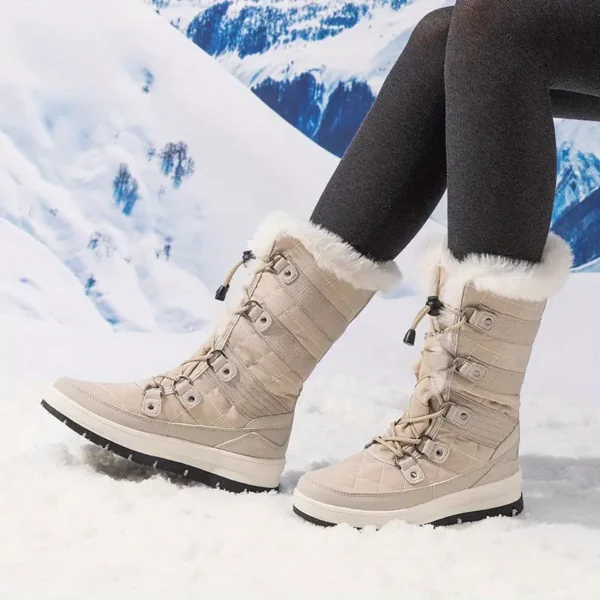 Bottes de neige femme fourrées imperméables – style hivernal chaud et confort
