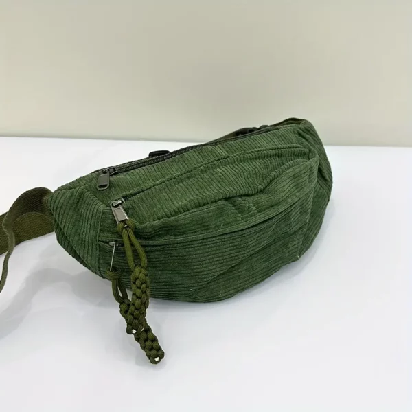 Sac banane femme en velours côtelé – style tendance et texture douce