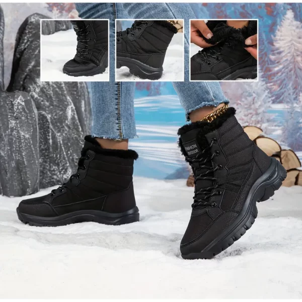 Bottes d’hiver femme fourrées antidérapantes – idéales neige et randonnée