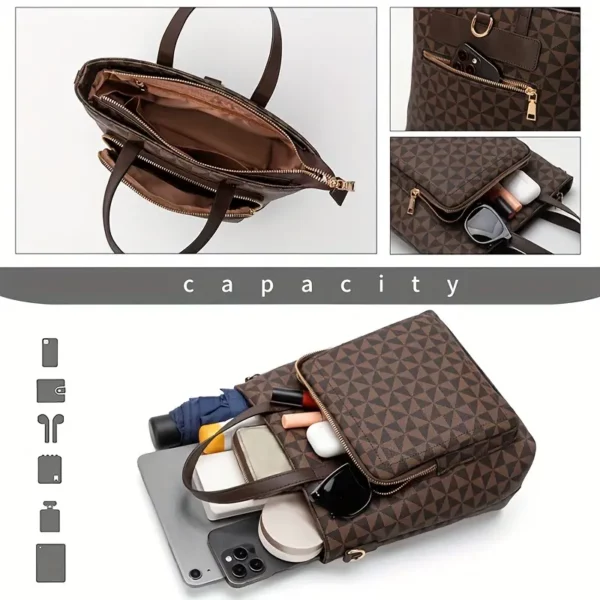 Sac à dos léger convertible femme – style urbain, bandoulière amovible, motif géométrique