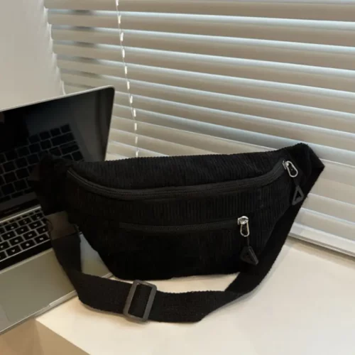 Sac banane femme en velours côtelé – léger et grande capacité