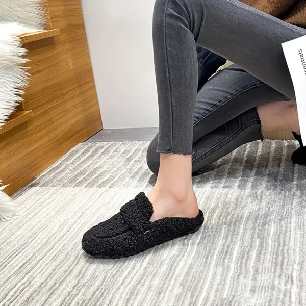 Chaussons femme en fourrure douce – doublure polaire chaude pour l’hiver