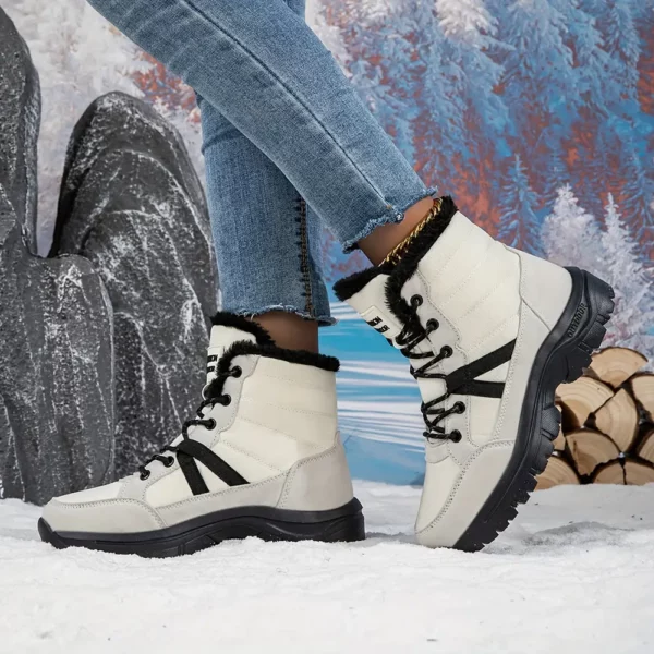 Bottes d’hiver femme fourrées antidérapantes – idéales neige et randonnée