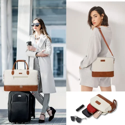 Sac de voyage femme 3 pièces – cabines avec compartiment chaussures en nylon