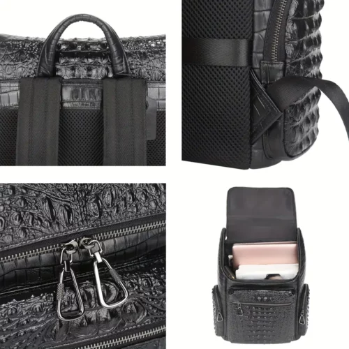Sac à dos cuir femme convertible – compartiment PC et poches multifonctions