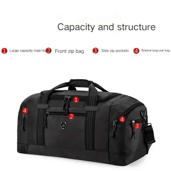Sac de voyage femme en nylon imperméable – multi-poches et grande capacité