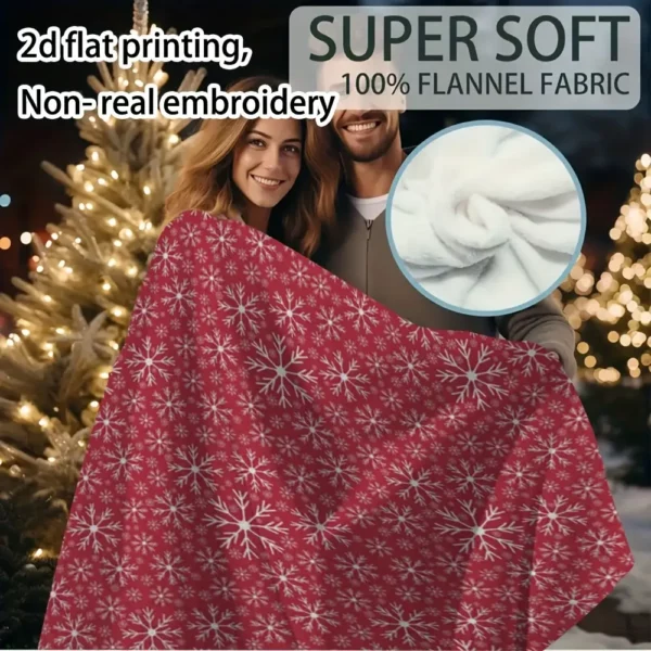 Plaid polaire de Noël – couverture douce et chaude motif renne festive
