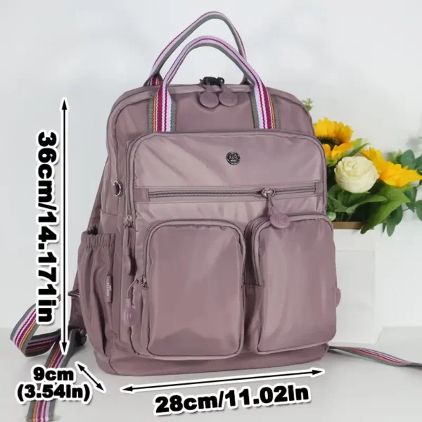 Sac à dos femme nylon léger – multi-poches, idéal ville, voyage, travail