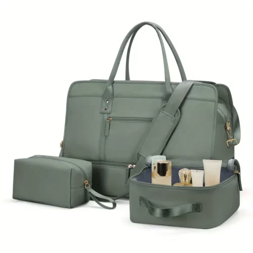 Sac week-end femme en nylon avec compartiments séparés – idéal sport et voyage