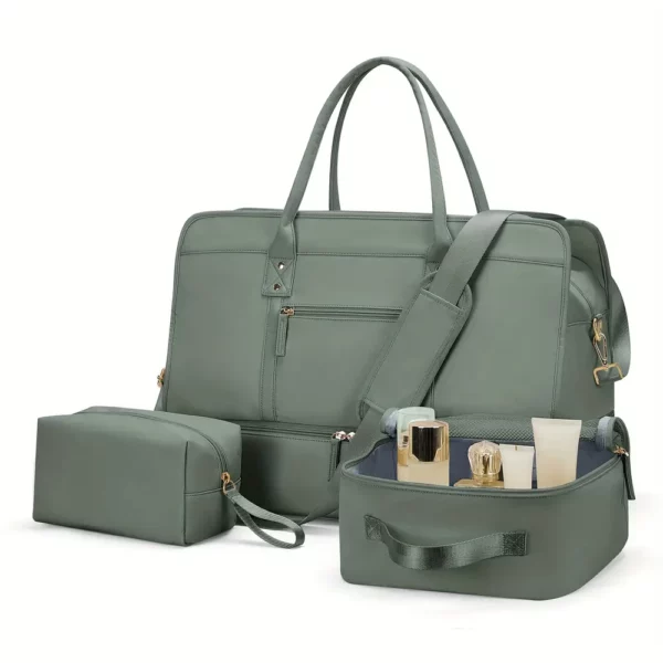 Sac week-end femme en nylon avec compartiments séparés – idéal sport et voyage