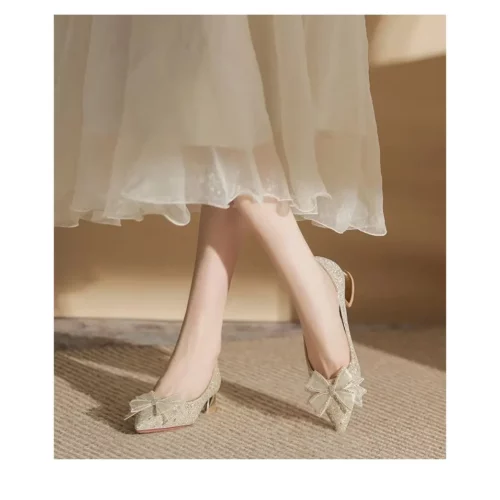 Chaussures mariage femme talon bas confortable – escarpins strass élégants