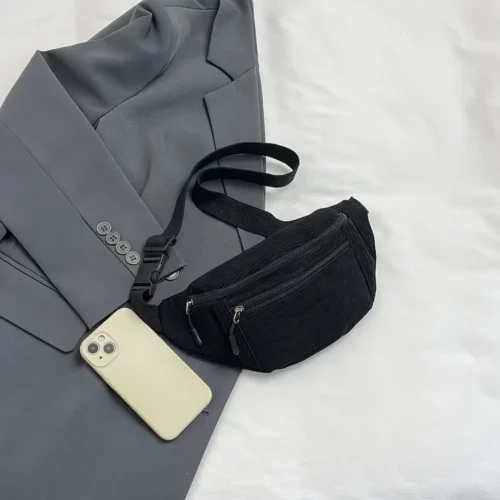 Sac banane femme en velours côtelé – design unisexe léger et résistant