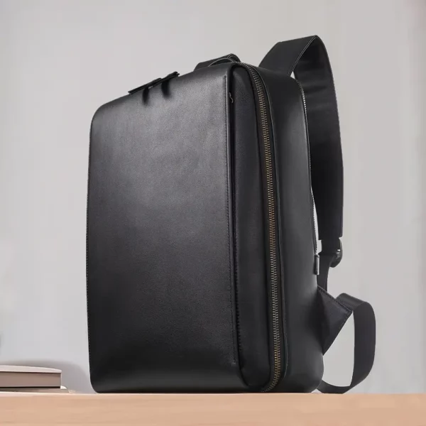 Sac à dos femme en cuir véritable noir – Élégant et compatible ordinateur portable