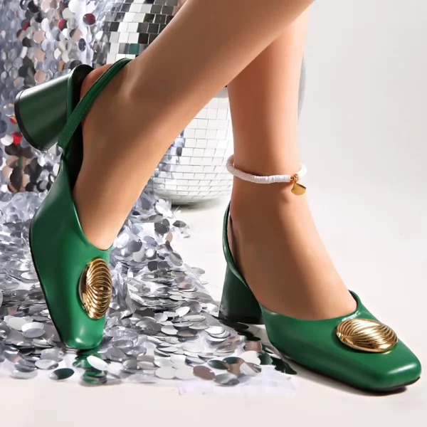 Escarpins femme à petit talon confortable – effet satin brillant pour mariage