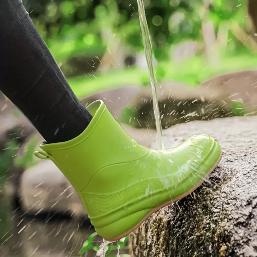 Bottes de pluie femme en caoutchouc avec semelle EVA – style chic à enfiler
