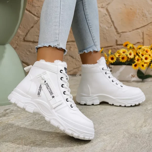 Bottes d'hiver femme montantes avec semelle plateforme antidérapante